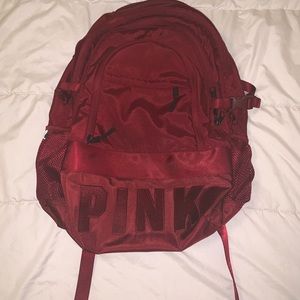 Pink burgundy backpack